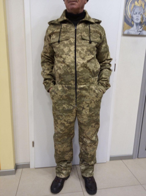 КОМБІНЕЗОН МЕХАНИК з капюшоном, ПІКСЕЛЬ, ОЛИВА р. 56-58, зріст 182/188 - фото
