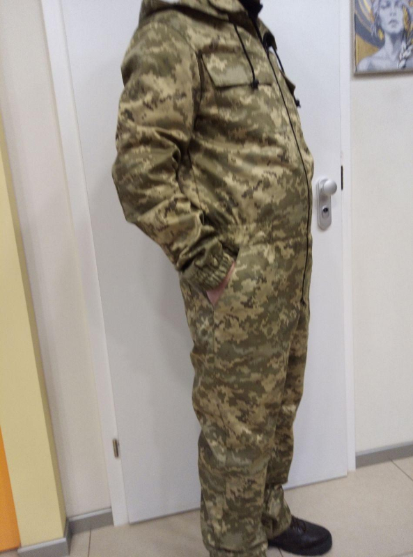 КОМБІНЕЗОН МЕХАНИК з капюшоном, ПІКСЕЛЬ, ОЛИВА р. 56-58, зріст 182/188 - фото №2