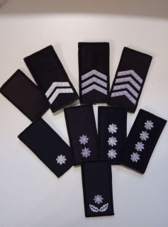 Шеврони на липучці ПОГОНИ ЗВАННЯ  ПОЛИЦІЇ  в асортименті , фон чорный - фото