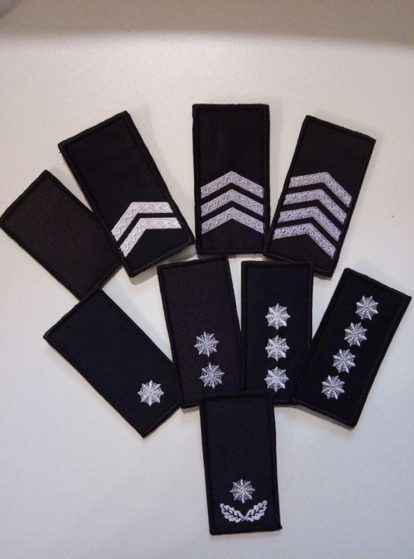 Шеврони на липучці ПОГОНИ ЗВАННЯ  ПОЛИЦІЇ  в асортименті , фон чорный - фото