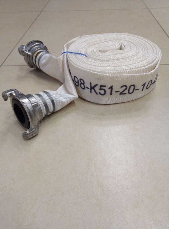 Рукав пожежний  латексний 51 "К" з двома гайками ГР-50 , довж. 20 м - фото