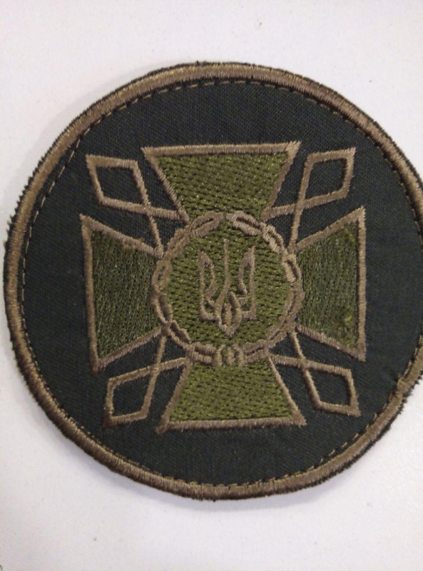 Шеврон  ВИКОНАВЧОЇ СЛУЖБИ УКРАЇНИ , р. 8.5 х 8.5, на оливі - фото