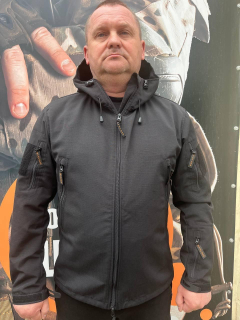 Куртка-штормівка тк. РИП-СТОП ЧОРНА р.46,48, 50,52 - фото