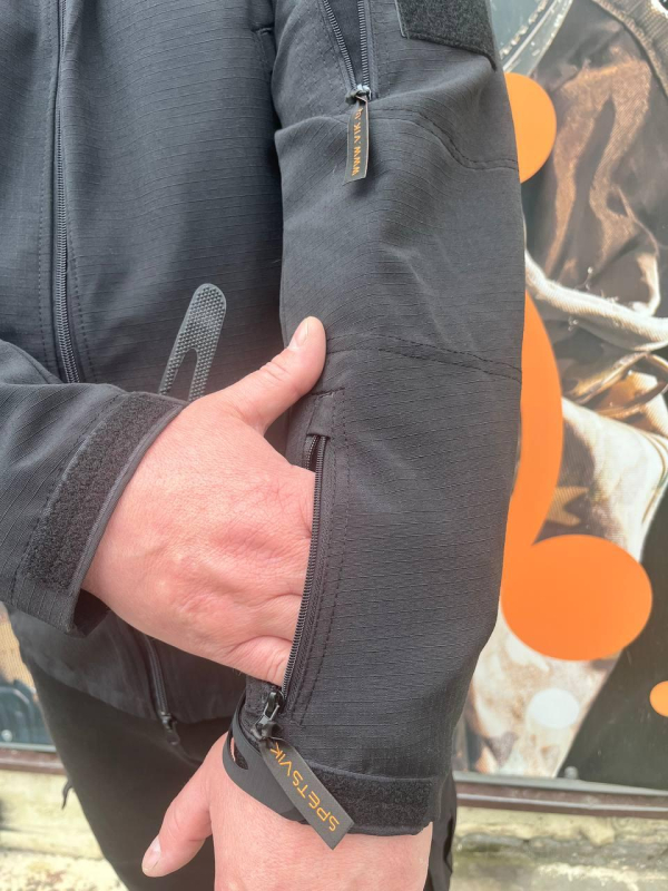 Куртка-штормівка тактична ЧОРНА р.46,48,50 52 - фото №5