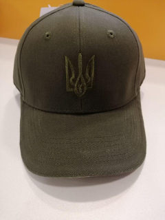 Кепка Atlantis  ОЛИВА 6-клинна з  вишивкою Український ТРИЗУБ - фото