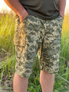 Шорти армійські ПІКСЕЛЬ ММ-14,  тк. РІП-СТОП 65% бав/35%пе, р.48,52,54,56 - фото