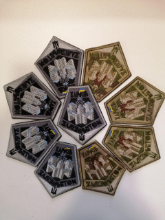 Шеврон  вишитый  ХАРКІВ -ЗАЛІЗОБЕТОН ( в двох кольорах :  олива, серо-чорний) - фото