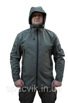 Тактична утеплена куртка на синтепоні Softshell хакі - фото