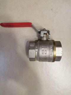 Вентиль ДУ-50 ШАРОВИЙ латунь, РУЧКА -РИЧАГ - фото