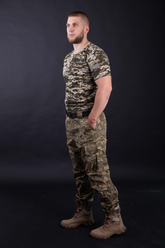 Футболка хб чоловіча ПІКСЕЛЬ ММ-14, розм. р.44,46,48,50,52,54,56 - фото №2