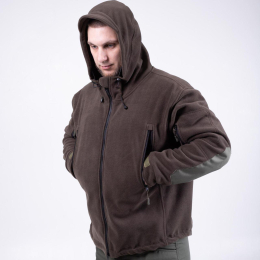 Толстовка тактична флісова з капюшоном цв.ХАКИ, р.S-3XL, на ВИСОКИЙ ріст - фото
