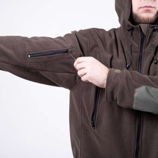 Толстовка тактична флісова з капюшоном цв.ХАКИ, р.S-3XL, на ВИСОКИЙ ріст - фото №4