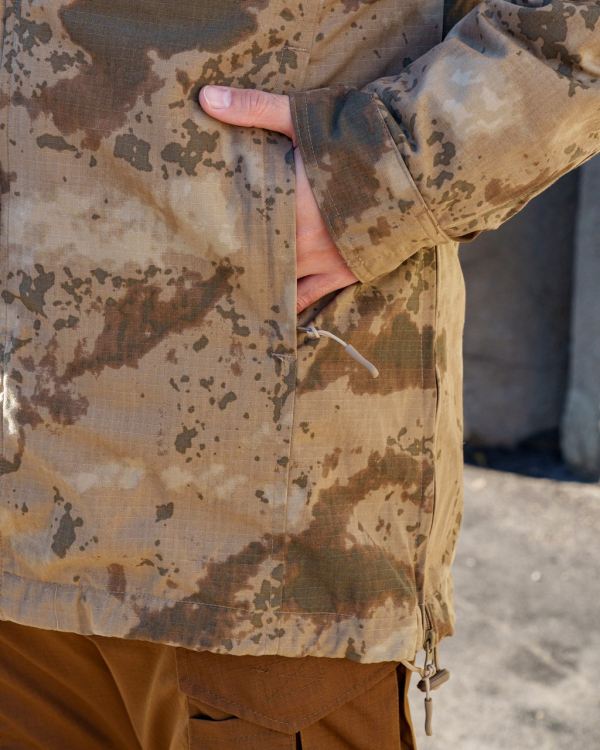 Куртка ТРАНСФОРМЕР вітровка+фліска, камуфляж койот, р.48 (зріст 2,4,6), 54 (зріст 4,6) - фото №4