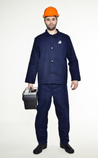 Костюм робочий ( куртка+брюки) темно-синій р. 48-50, 52-54 ( зріст 158/164) - фото