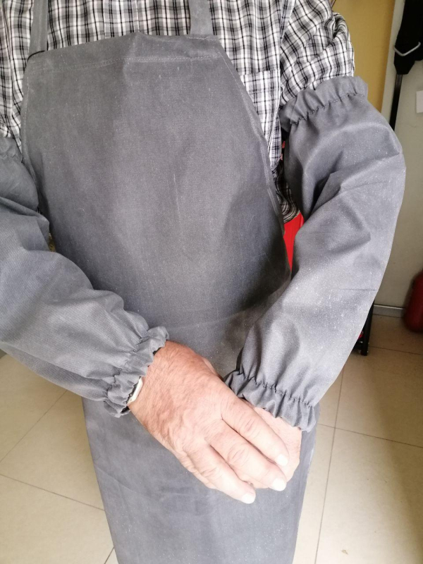 Нарукавники ВЛАГОЗАХИСНІ, тк. прогумована, на хб основі, колір. сірий - фото №2