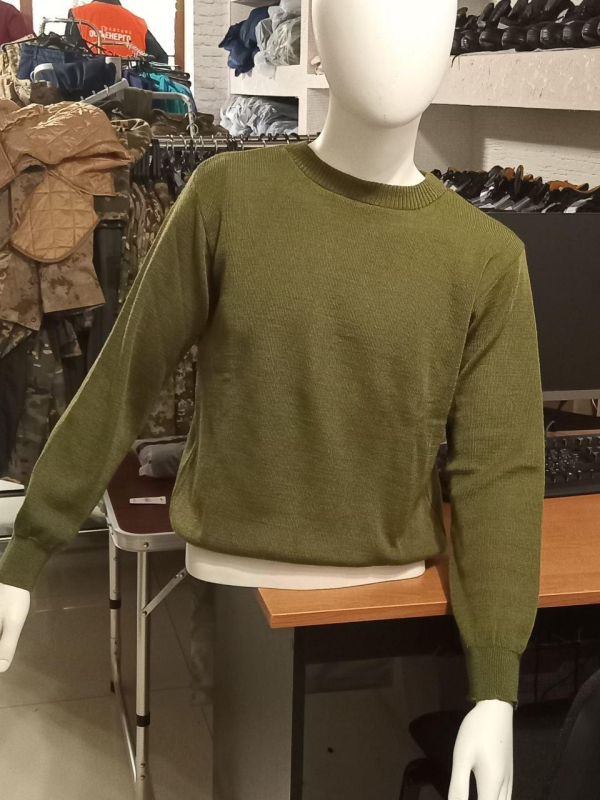 Джемпер   армійський напіввовняний, ОЛИВА, розм. 46,50,54 - фото