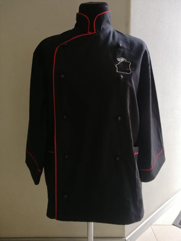Кітель кухаря двобортний ЧОРНИЙ , 100% бавовна,р. 48-50, 52-54, 56-5 ,зріст 165-170 !!! - фото №3