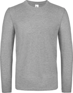 Футболка бавовняна з довгим рукавом СІРА (меланж) р.Л - фото