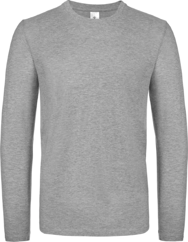Футболка бавовняна  з довгим  рукавом СІРА  (меланж)  р.Л - фото