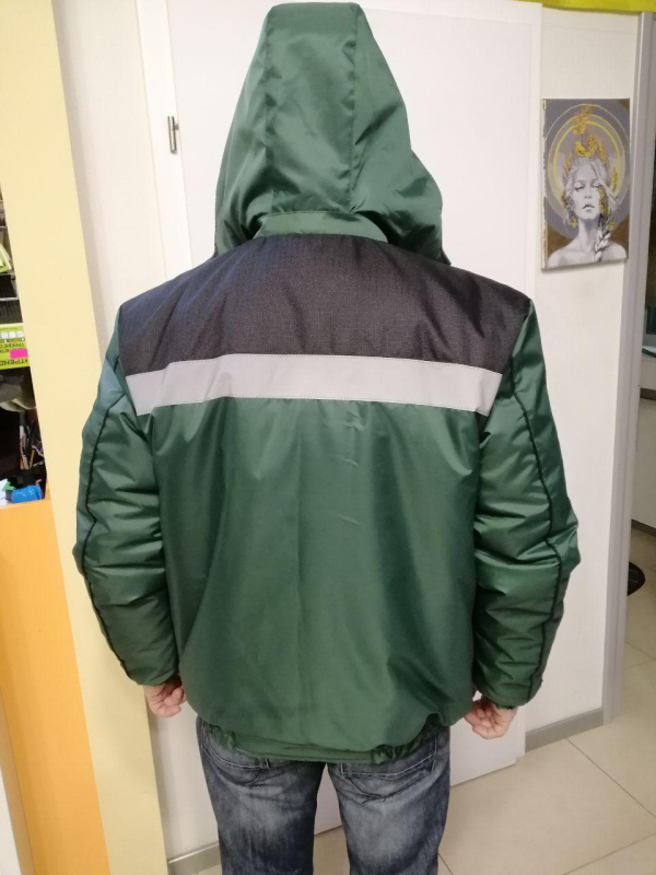 Куртка робоча ЗИМОВА  з капюшоном, тканина ВС, ЗЕЛЕНА р.48-50 ( зріст 3/4, 5/6) ; 52-54( зріст5/6) - фото №3