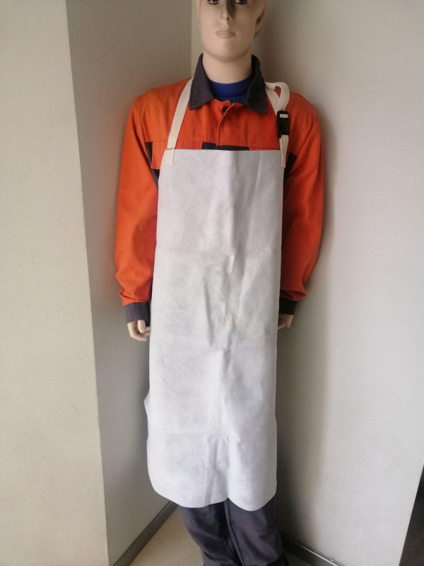 Фартух довгий спілковий вогнестійкий СВІТЛО-СІРИЙ, довжина 120 см - фото