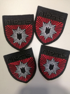 Шеврон вишитий ЛЮТЬ червоно-чорний - фото