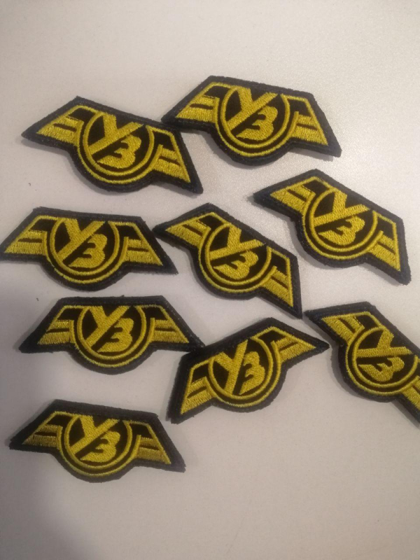 Шеврон на липучці  УКРАЇНСЬКА ЗАЛІЗНИЦЯ  "УЗ"  синьо-жовтий, р.7х3 см - фото