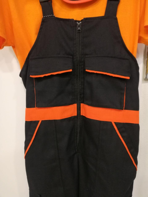Напівкомбінезон робочий на блискавці ЧОРНИЙ+ОРАНЖ р.60/62 - фото №2