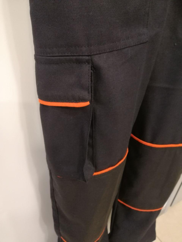Напівкомбінезон робочий на блискавці ЧОРНИЙ+ОРАНЖ р.60/62 - фото №3