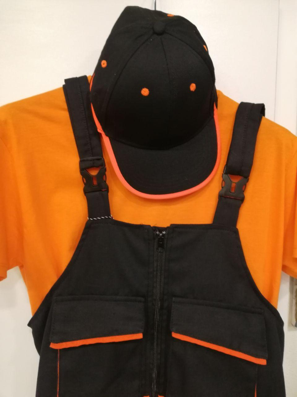 Напівкомбінезон робочий на блискавці ЧОРНИЙ+ОРАНЖ р.60/62 - фото №5
