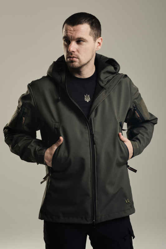 Куртка тактична  УТЕПЛЕНА, Софтшелл  ОЛИВА  р.S, M, Л, ХЛ, ХХЛ - фото