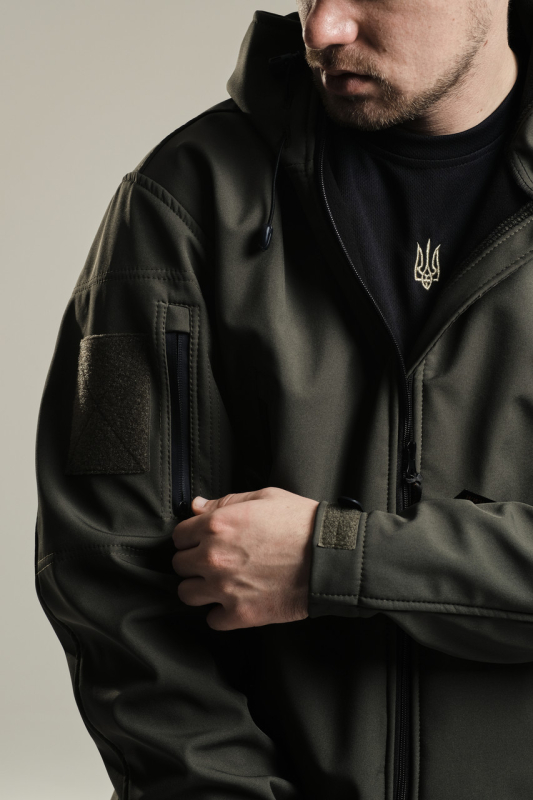 Куртка тактична  УТЕПЛЕНА, Софтшелл  ОЛИВА  р.S, M, Л, ХЛ, ХХЛ - фото №3