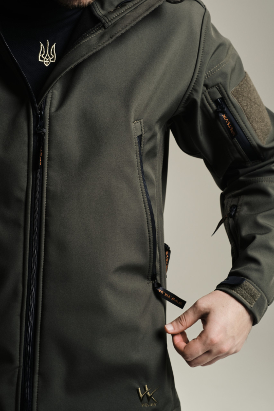 Куртка тактична  УТЕПЛЕНА, Софтшелл  ОЛИВА  р.S, M, Л, ХЛ, ХХЛ - фото №4