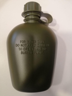 Фляга пластикова  армійська, кол. олива, 1 л - фото