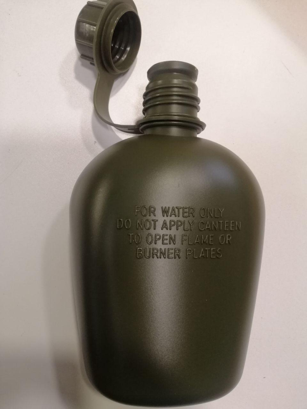 Фляга пластикова  армійська, кол. олива, 1 л - фото №2
