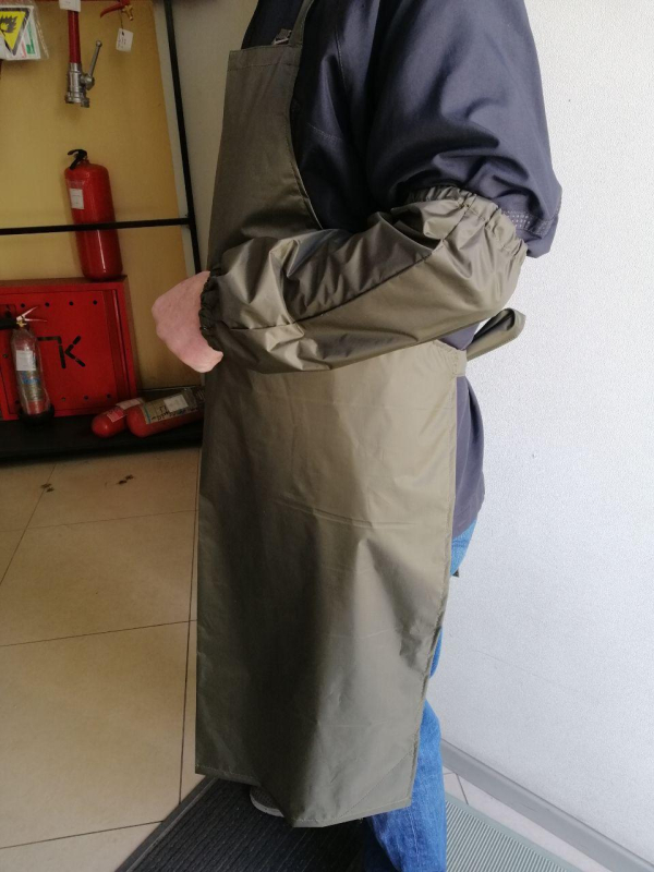 Фартух робочий ВОЛОГОЗАХИСНИЙ(БЕЗ нарукавників), тк. ТАФІТА з ВС-просоченням, кол.ОЛИВА - фото №2