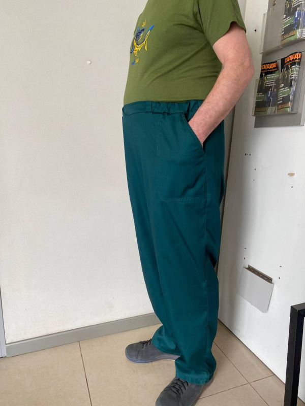 Штани робочі літні "ЗЕЛЕНСТРИЙ" ТЕМНО-ЗЕЛЕНІ р. 60-62( зріст 158/164) - фото №4