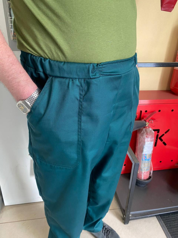 Штани робочі літні "ЗЕЛЕНСТРИЙ" ТЕМНО-ЗЕЛЕНІ р. 60-62( зріст 158/164) - фото №3
