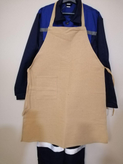 Фартух для зварника брезентовий (бежевий) ВОГНЕТРИВКИЙ (розмір універсальний) - фото