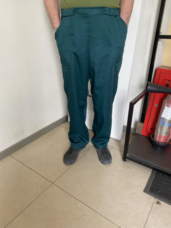 Штани робочі літні "ЗЕЛЕНСТРИЙ" ТЕМНО-ЗЕЛЕНІ р. 60-62( зріст 158/164) - фото