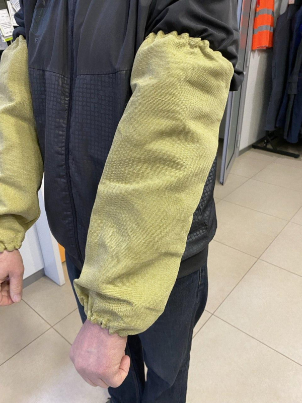 Нарукавники надміцні  ВОГНЕТРИВКІ  для зварника, подовжені, кол.ОЛИВА - фото №2