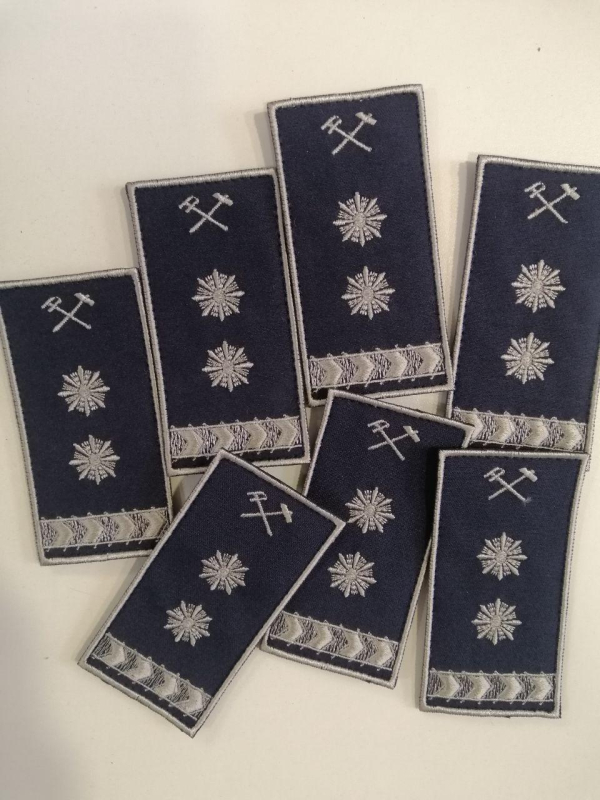 Шеврон на липучці звання УЗ - ПІДПОЛКОВНИК , срібло - фото