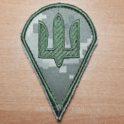 Шеврон на липучці "ГЕРБ ДШВ" на пікселі - фото