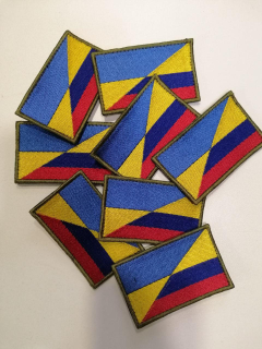 Шеврон вишитий ПРАПОР  УКРАЇНА-КОЛУМБІЯ  р. 8х5 - фото