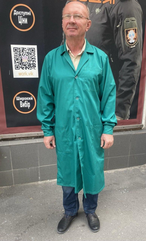 Халат робочий чоловічий зелений, тк. Сорочкова. Розм. 48-50, 52-54, 56-58, 60-62 - фото