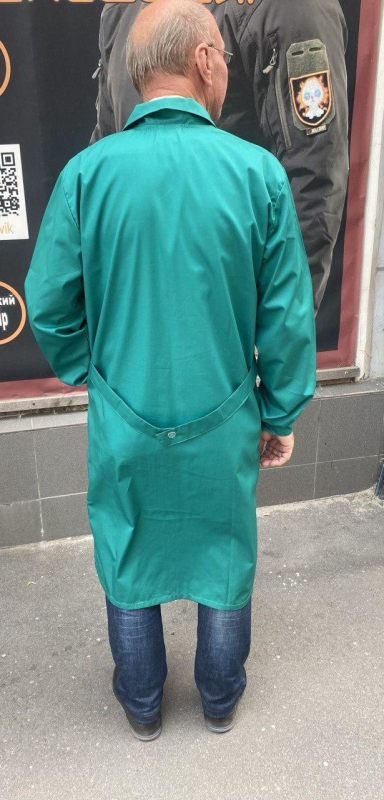 Халат робочий чоловічий зелений, тк. Сорочкова. Розм. 48-50, 52-54, 56-58, 60-62 - фото №3