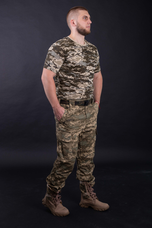 Футболка хб чоловіча ПІКСЕЛЬ ММ-14, розм. р.44,46,48,50,52,54,56 - фото