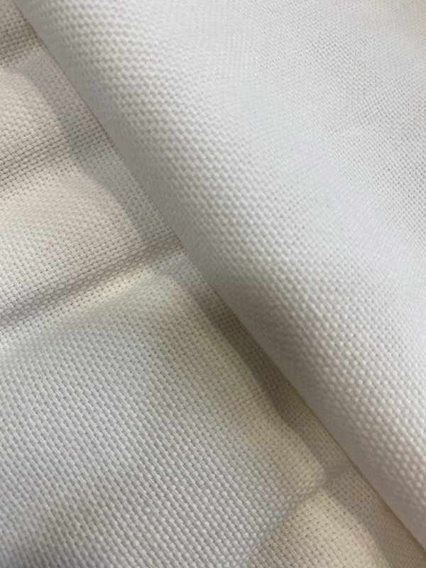 Канвас (рогожка) суровий сумішевий  БІЛИЙ 50хб/50пе  щільн.320 гм2, ш.155 см - фото