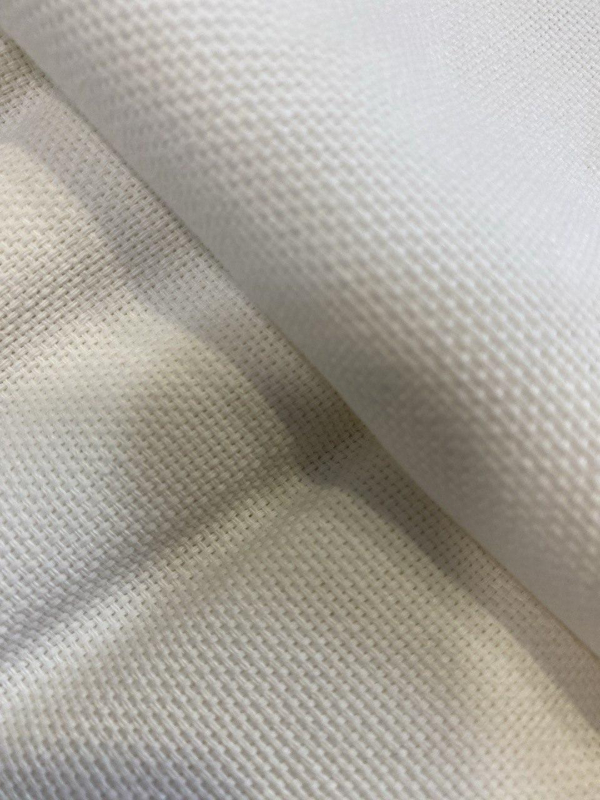 Канвас (рогожка) суровий сумішевий  БІЛИЙ 50хб/50пе  щільн.320 гм2, ш.155 см - фото №2