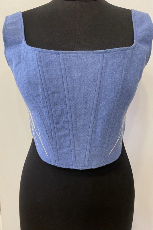 Жилет-корсет жіночий з вишивкою  "КОЛОСКИ" р. X/S, S, l - фото №2